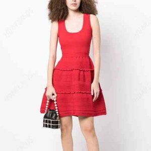 Needle & Thread red knit mini dress